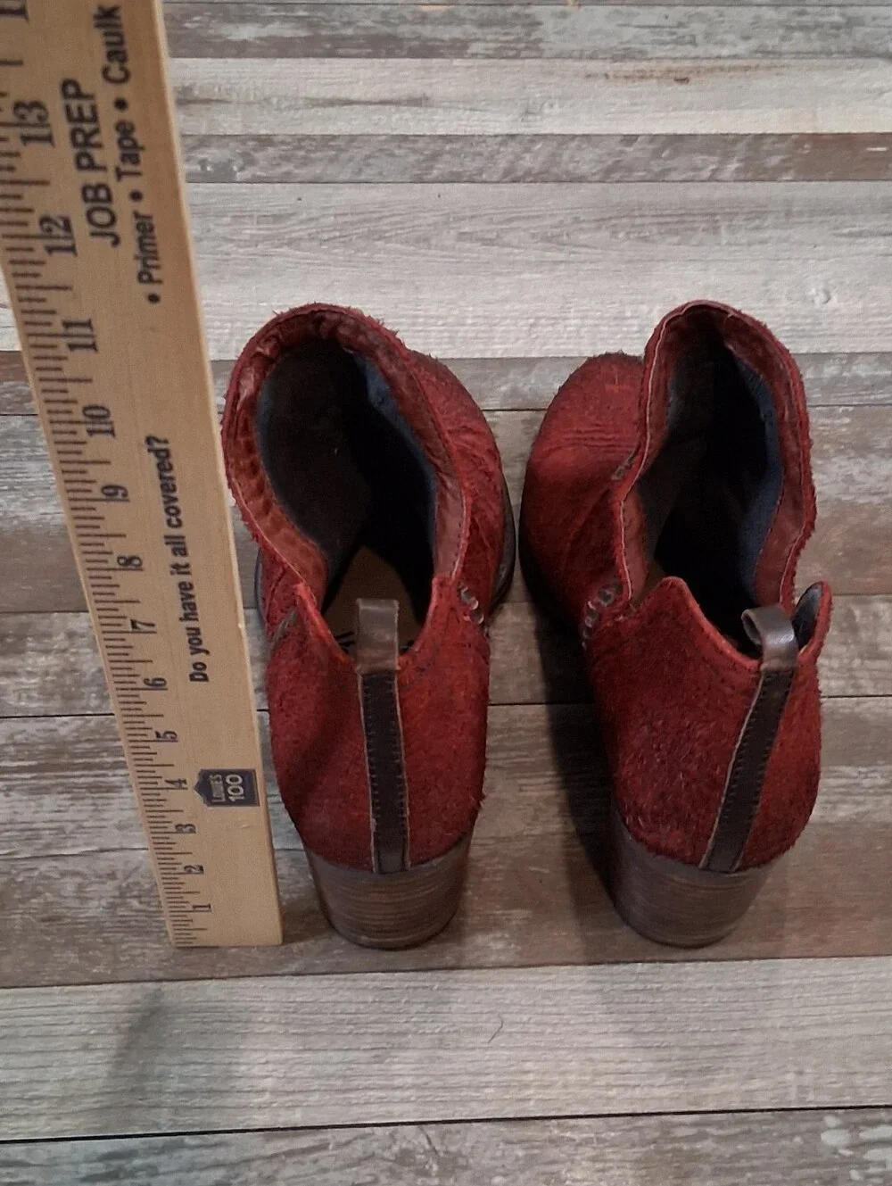 OTBT Venture Women's Red Western Textuted Rustic Ankle Booties Size 9.5